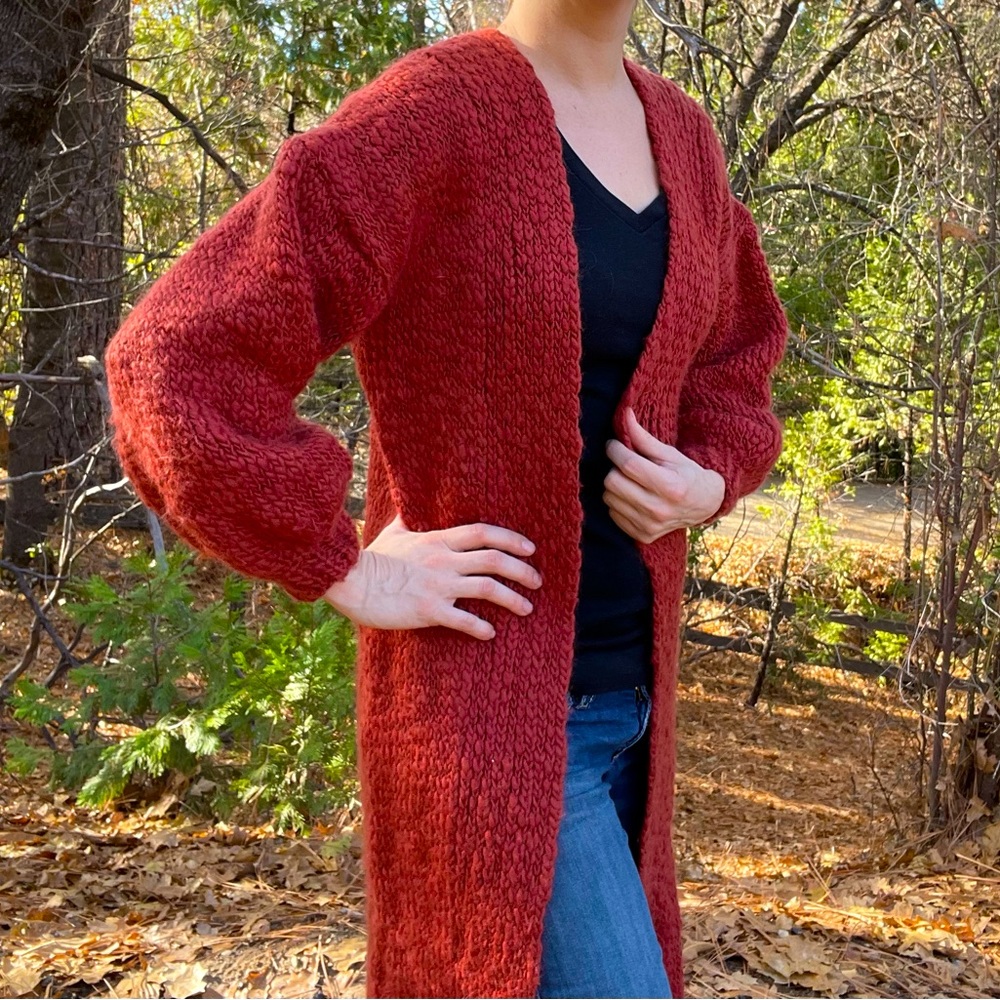 Hand Knit 100% Wool Cardigan